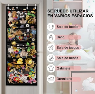 Foto 3 | Foto 3 | Organizador de Peluches Xtellar Colgante con 4 Compartimentos Negro