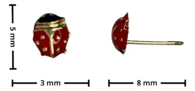 Foto 2 | Foto 2 | Broqueles De Oro 10k - Aretes De Catarina Mini Inflada
