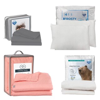 Foto 1 | Foto 1 | Colcha Trinity Color Rosa + Protector Ultra + Sábanas Basic King Size + 2 Almohadas Frosty