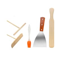 Kit Para Crepas Xtellar Espátula Ancha + Esparcidor T Acero Inoxidable