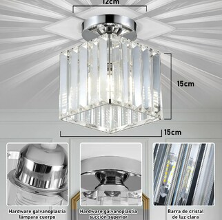 Foto 3 | Foto 3 | Lámpara De Techo Xtellar Cristal Vidrio Transparente
