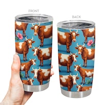 Taza Taza Tumbler Oasisdream De Acero Inoxidable 600 Ml Con Estampado De Vaca - Venta Internacional.
