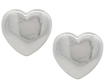 Foto 1 | Foto 1 | Arete Corazón Liso Pulido Rodio Chapa de Oro 18k Horoz CH557