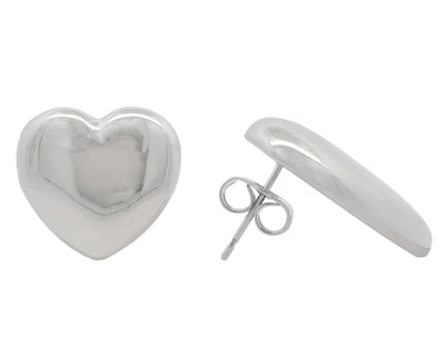 Foto 2 | Foto 2 | Arete Corazón Liso Pulido Rodio Chapa de Oro 18k Horoz CH557