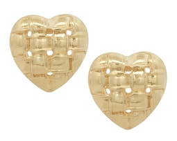 Arete Corazón Doble Huggie Chapa de Oro 18k Horoz CH559