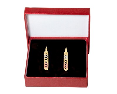 Foto 3 | Foto 3 | Arracada Perforada Oval 3 Colores Chapa de Oro 18k Horoz CH792