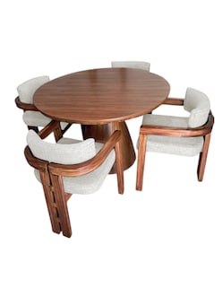 Foto 1 | Foto 1 | Comedor Moderno De Madera Para 4 Personas Gris Claro