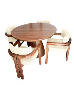 Foto 1 | Foto 1 | Comedor Moderno De Madera Circular Para 4 Personas Color Beige