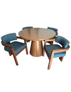 Foto 1 | Foto 1 | Comedor Moderno Circular De Madera Para 4 Personas Color Azul