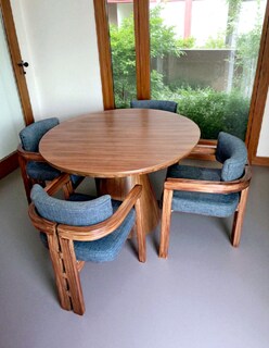 Foto 3 | Foto 3 | Comedor Moderno Circular De Madera Para 4 Personas Color Azul