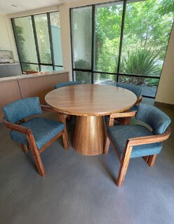 Foto 6 | Foto 6 | Comedor Moderno Circular De Madera Para 4 Personas Color Azul