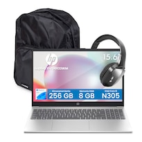 Laptop HP 15-FD0133WM Intel Core i3-N305 8GB RAM 256GB SSD 15.6” FHDd Windows 11 Home + Audífonos Bluetooth y Mochila