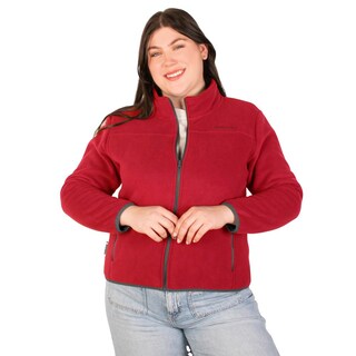 Foto 1 | Foto 1 | Chamarra Fleece Plus Size Para Mujer Con Cuello Alto Y Bolsillos Greenlander Rojo