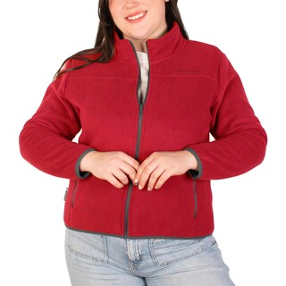 Foto 2 | Foto 2 | Chamarra Fleece Plus Size Para Mujer Con Cuello Alto Y Bolsillos Greenlander Rojo