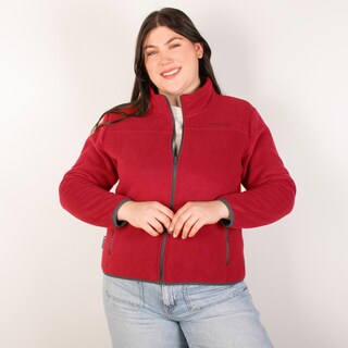 Foto 3 | Foto 3 | Chamarra Fleece Plus Size Para Mujer Con Cuello Alto Y Bolsillos Greenlander Rojo