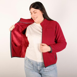 Foto 4 | Foto 4 | Chamarra Fleece Plus Size Para Mujer Con Cuello Alto Y Bolsillos Greenlander Rojo