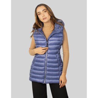 Foto 1 | Foto 1 | Chaleco Largo Capitonado Para Mujer Con Bolsos Al Costado Greenlander Azul