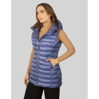 Foto 3 | Foto 3 | Chaleco Largo Capitonado Para Mujer Con Bolsos Al Costado Greenlander Azul