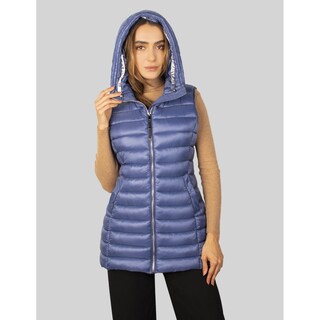 Foto 5 | Foto 5 | Chaleco Largo Capitonado Para Mujer Con Bolsos Al Costado Greenlander Azul