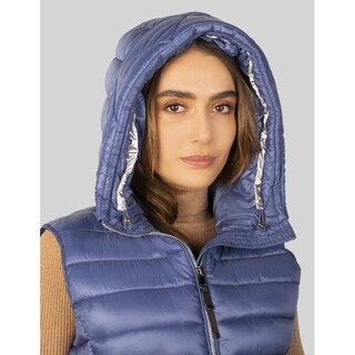 Foto 6 | Foto 6 | Chaleco Largo Capitonado Para Mujer Con Bolsos Al Costado Greenlander Azul