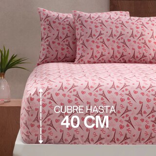 Foto 4 | Foto 4 | Juego De Sábanas King Size Tacto Algodón Eo Safe Imports Esi-23455 Multicolor