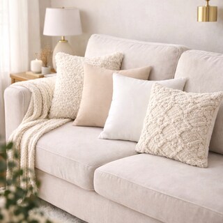 Foto 2 | Foto 2 | Pack 4 Cojines para Funda Decorativa 45 cm Blanco