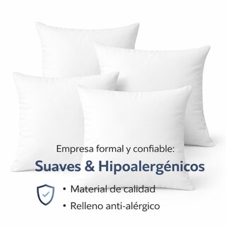 Foto 4 | Foto 4 | Pack 4 Cojines para Funda Decorativa 45 cm Blanco