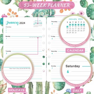 Foto 4 | Foto 4 | Planner Rellena El Maaibok 2024 De Enero A Diciembre Tamaño A5 7 Agujeros Semanalmente Y Mensualmente - Venta Internacional.