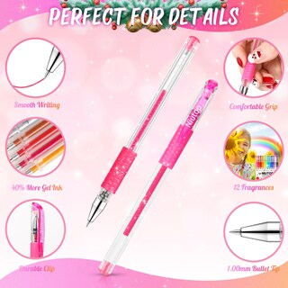 Foto 2 | Foto 2 | Bolígrafos De Gel Niutop Con Purpurina Perfumada De 12 Colores Para Niños Y Adultos - Venta Internacional.