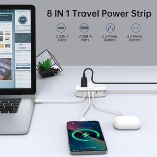 Foto 2 | Foto 2 | Regleta De Alimentación De Viaje Auoplus De 4 Salidas 4 Usb Con Puertos Usb-c - Venta Internacional.