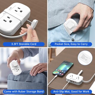 Foto 4 | Foto 4 | Regleta De Alimentación De Viaje Auoplus De 4 Salidas 4 Usb Con Puertos Usb-c - Venta Internacional.
