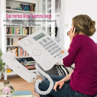 Foto 7 | Foto 7 | Teléfono Con Cable Yoidesu Caller Identificador Manos Libres Blanco - Venta Internacional.