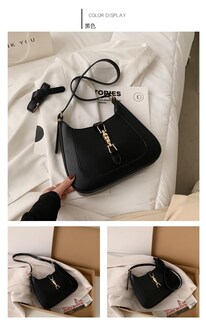 Foto 3 | Foto 3 | Bolso De Hombro Zurna De Piel Sintética A La Moda Para Mujer Negro - Venta Internacional.