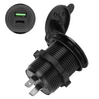 Cargador De Auto Usb Con Puerto Qc3.0 Y Tipo C Pd Con Volímetro Y Amperímetro Led - Venta Internacional.