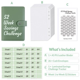 Foto 3 | Foto 3 | Carpeta Para Ahorrar Dinero Skydue De 52 Semanas Con Desafíos De Ahorro - Venta Internacional.