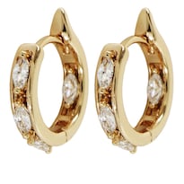 Aretes De Aro Con Cristales Marquise Cm-top Oro Laminado