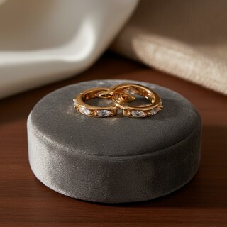 Foto 4 | Foto 4 | Aretes De Aro Con Cristales Marquise Cm-top Oro Laminado