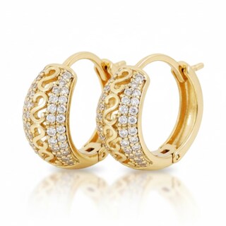 Foto 1 | Foto 1 | Aretes De Aro Con Cristales Cm-top Oro Laminado