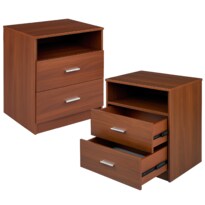 Set De 2 Burós Elly Modernos De 2 Cajones Color Café