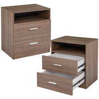 Set De 2 Burós Elly Decor De 2 Cajones Modernos Color Gris