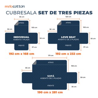 Foto 5 | Foto 5 | Pack De 3 Protectores Cubre Sala Doble Vista Frapuccino Capitonado