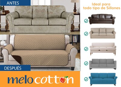 Foto 7 | Foto 7 | Pack De 3 Protectores Cubre Sala Doble Vista Frapuccino Capitonado