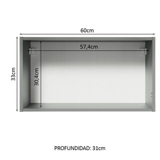 Foto 3 | Foto 3 | Gabinete Superior Cocina Madesa Nice 1 Puerta 60cm Gris