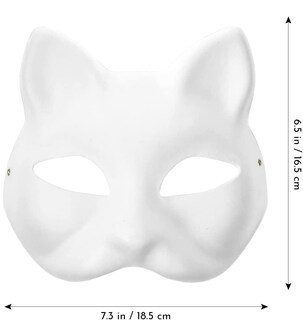 Foto 3 | Foto 3 | Máscaras De Gato En Blanco De Mask Masinies Para Pintar Tú Mismo En Una Fiesta De Halloween - Venta Internacional.