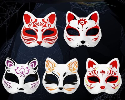 Foto 4 | Foto 4 | Máscaras De Gato En Blanco De Mask Masinies Para Pintar Tú Mismo En Una Fiesta De Halloween - Venta Internacional.