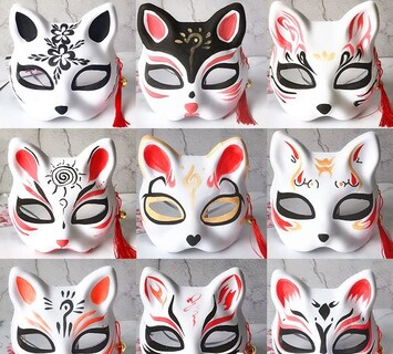 Foto 6 | Foto 6 | Máscaras De Gato En Blanco De Mask Masinies Para Pintar Tú Mismo En Una Fiesta De Halloween - Venta Internacional.