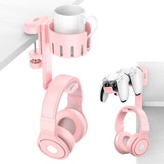 Foto 1 | Foto 1 | Soporte Giratorio Para Auriculares Kdd 3 En 1 Para Colocar Debajo Del Escritorio Color Rosa - Venta Internacional.