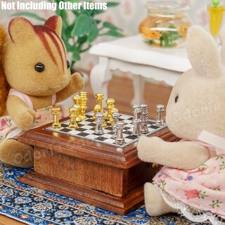 Foto 6 | Foto 6 | Juego De Ajedrez En Miniatura Para Juegos De Mesa Odoria 1/12 Dollhouse - Venta Internacional.