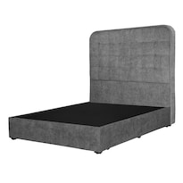 Cabecera Rogga Creta Color Gris Shadow + Base Cama Individual