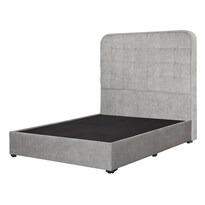 Cabecera Rogga Creta Color Gris Nickel + Base Cama Individual